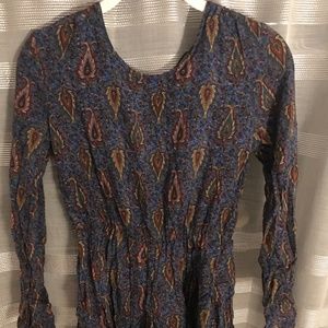 Long-Sleeve Blue Dress